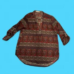 Active boho paisley tunic blouse